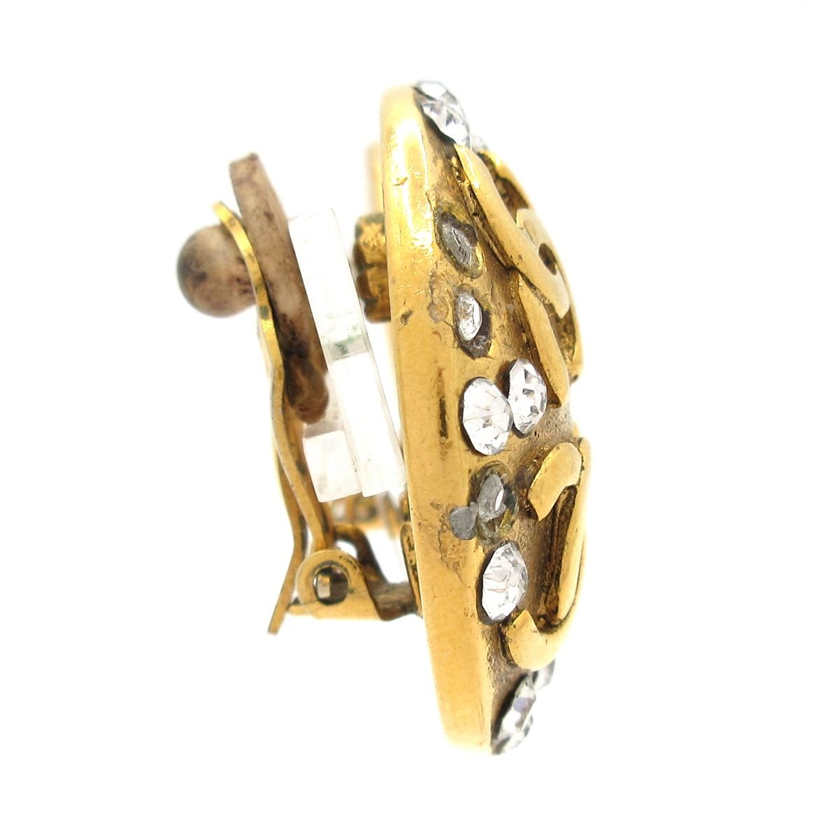 CHANEL シャネル イヤリング - ゴールド×クリア ココマーク