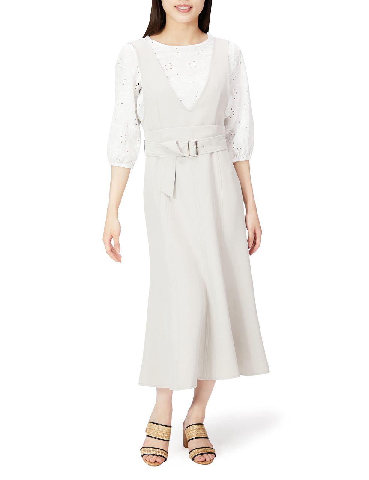 ジル バイ ジルスチュアート カジュアルドレス SALONシリーズ ハイウエストマーメイド レディース グレー S