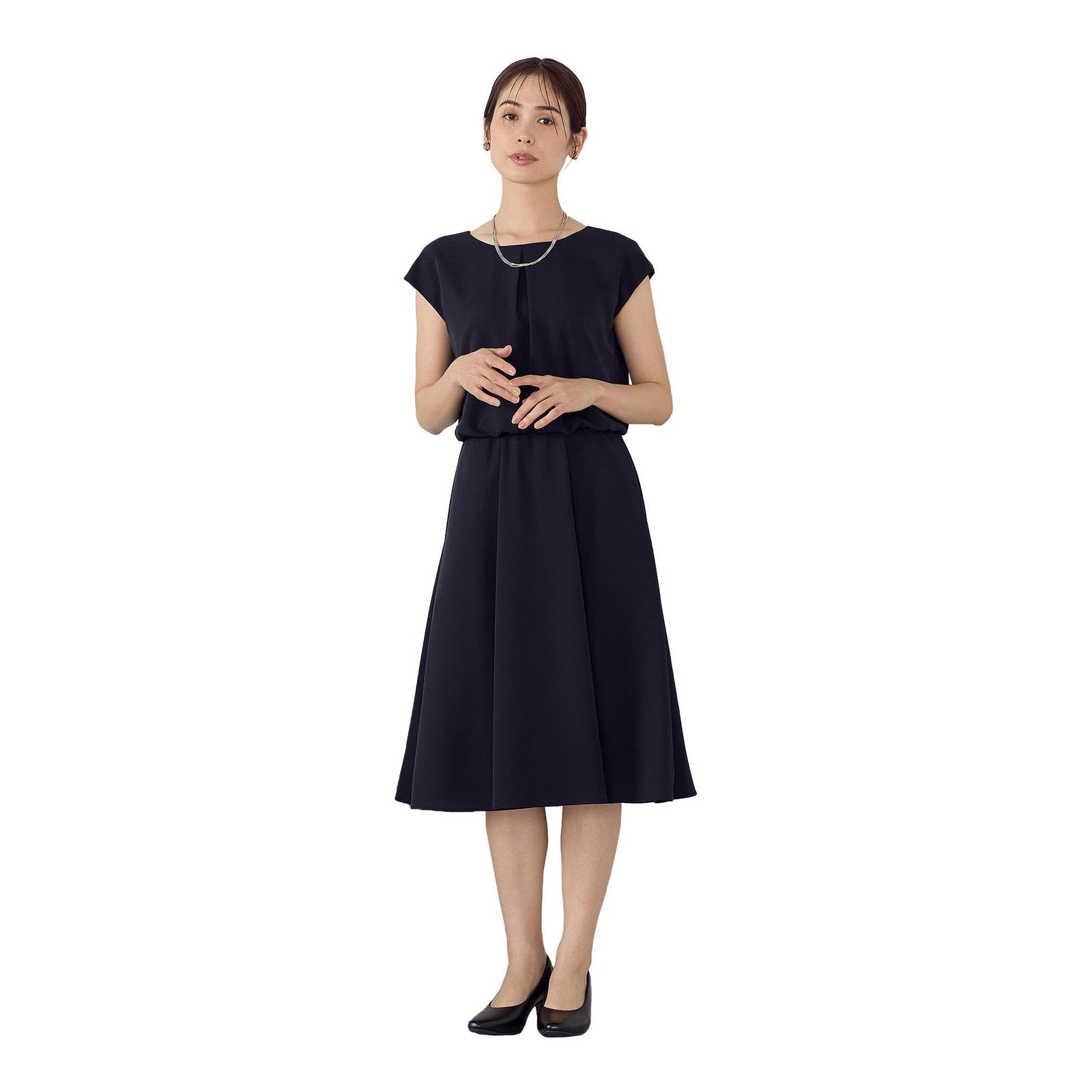 コムサイズム セットアップ対応 ポリエステルツイル ワンピース 12-08OK12-205 ネイビー S