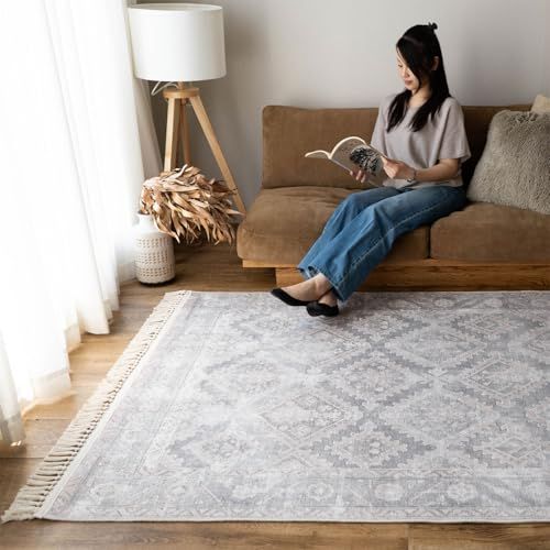 アンティーク調 プリントラグ