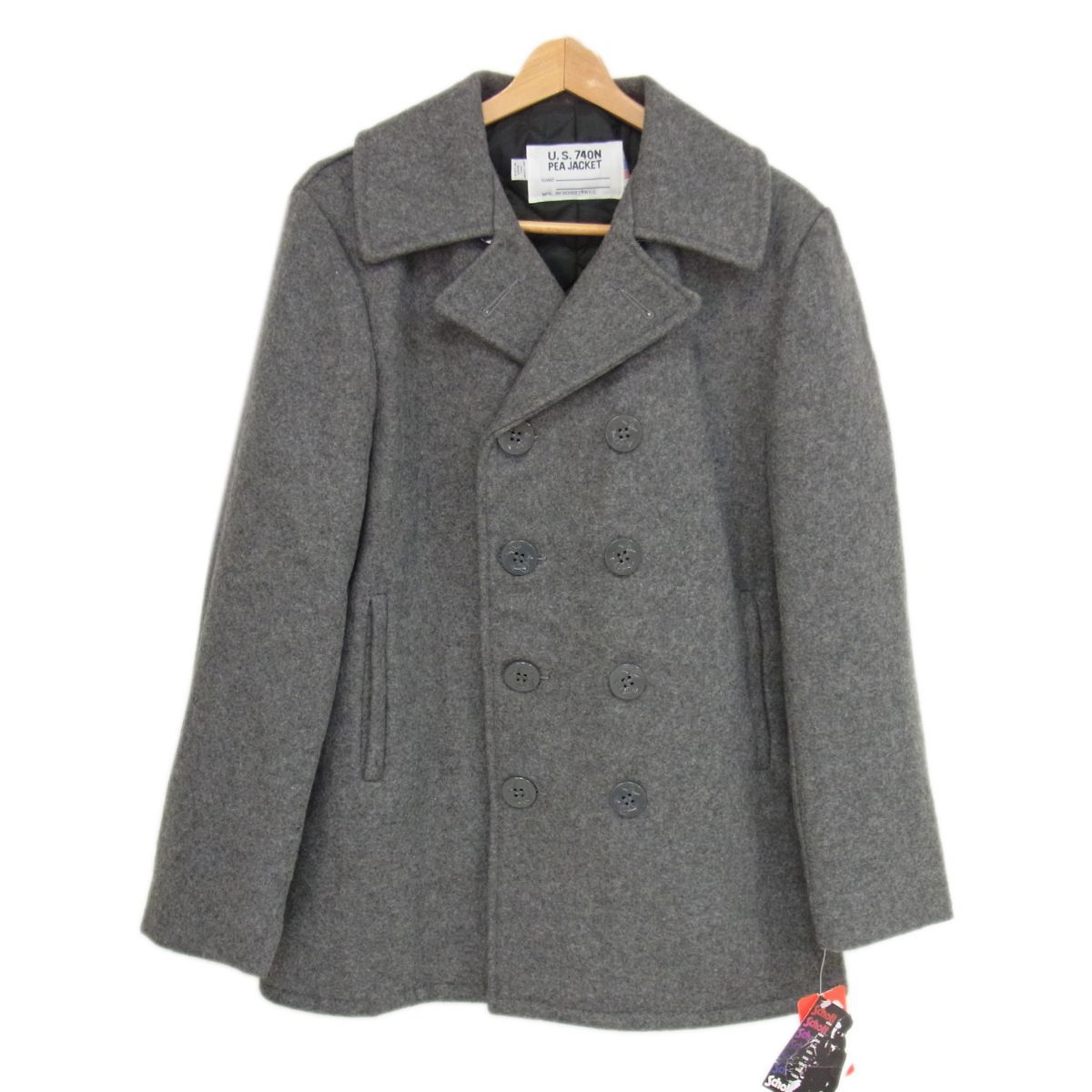90s Schott U.S.740N メルトンウール Pコート ピージャケット グレー ショット 中綿入 メンズ