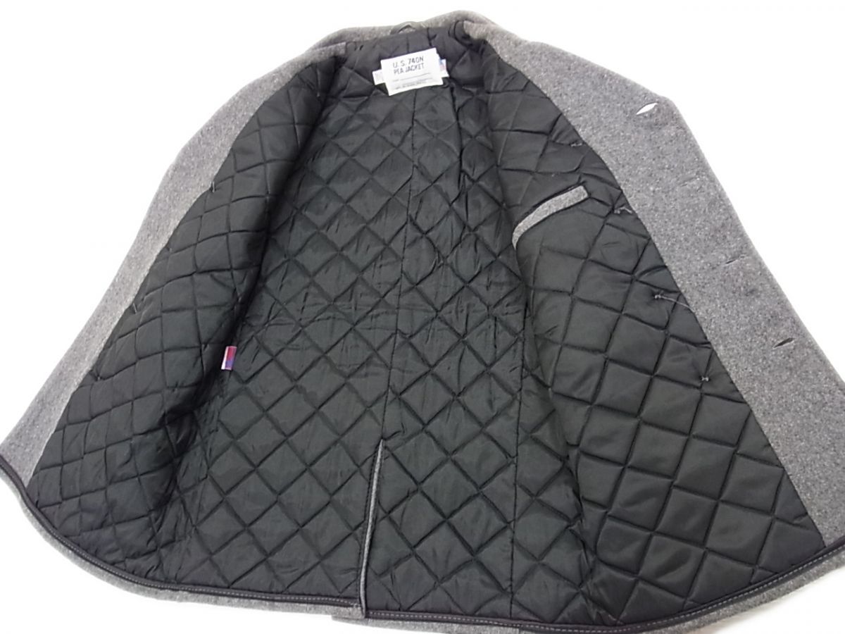 90s Schott U.S.740N メルトンウール Ｐコート ピージャケット グレー ショット 中綿入 メンズ