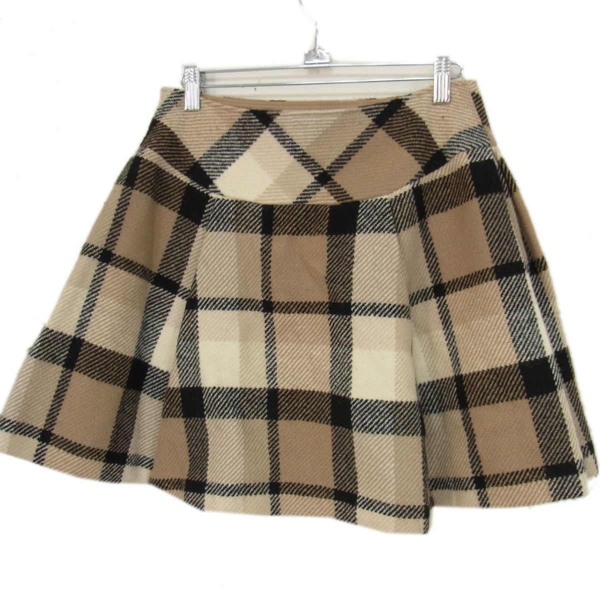 BURBERRY LONDON BLUE LABEL ウール バーバリーチェック フ スカート 騎兵刺繍 バーバリーロンドン ブルーレーベル