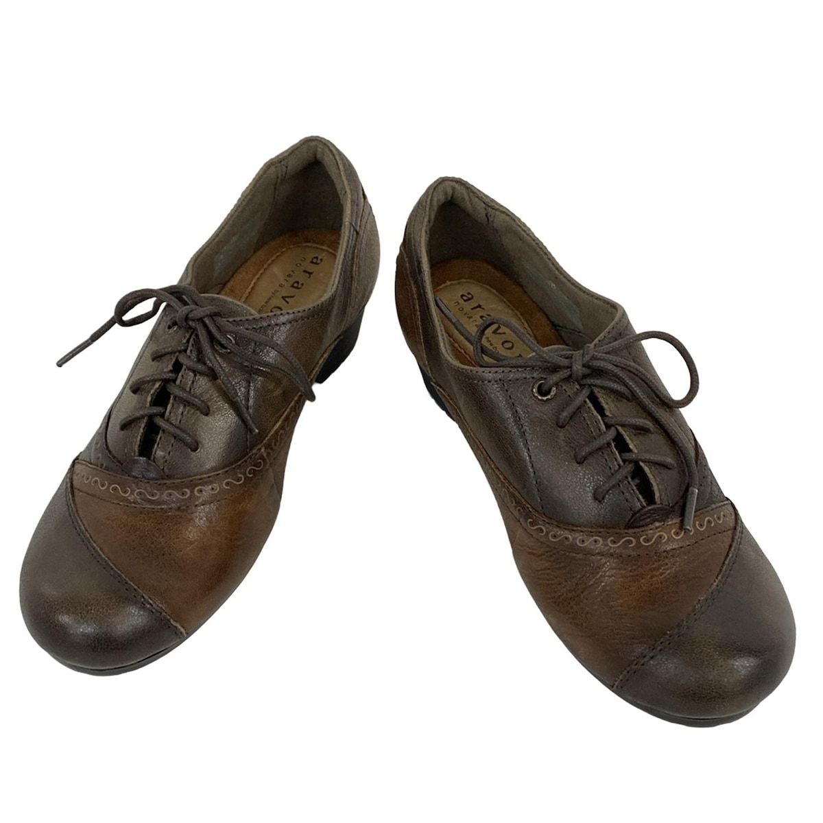 aravon アラヴォン シューズ 23 レディース - ダークブラウン×ブラウン レザー
