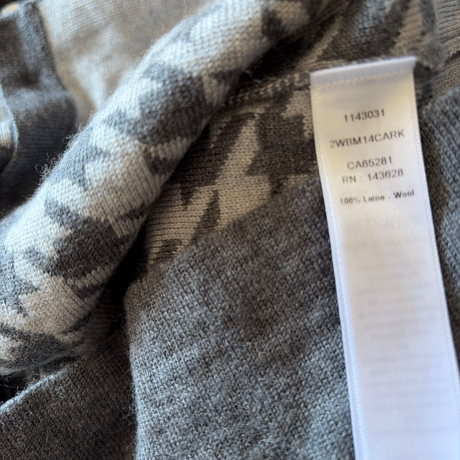  RE 317 Christian Dior クリスチャンディオール キッズサイズ6 長袖カーディガン アーガイル グレー チェック カーディガン トップス