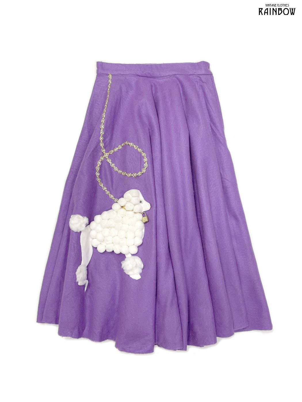 古着 プードル TALONジップ 無地 ワンポイント アニマル ロング丈 スカート 紫 btu2510011