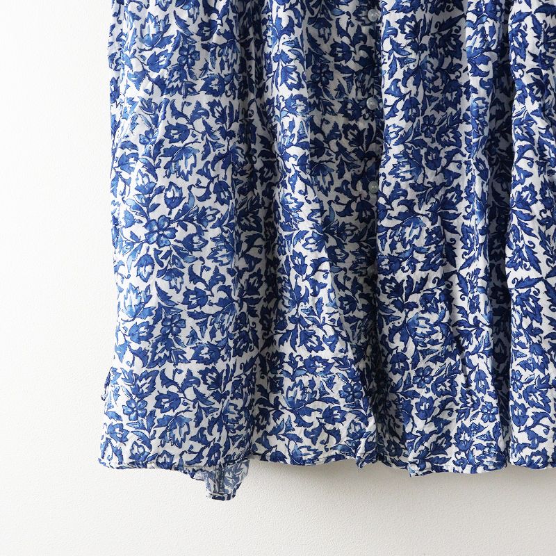 インディゴ更紗ブラウス