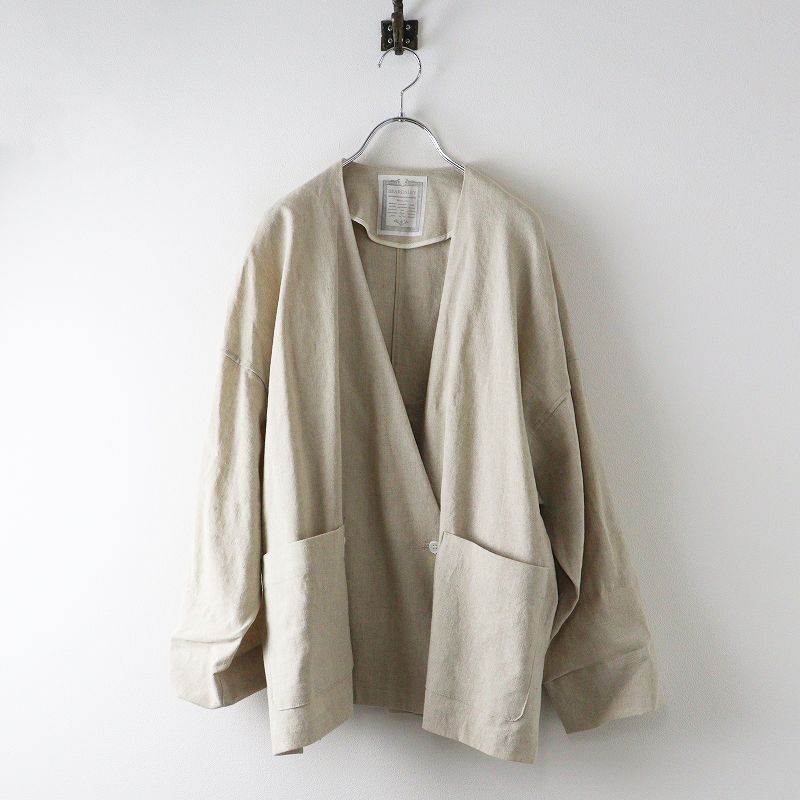 2025 SS ビアズリー リネンダブルノー ジャケット F キナリ 羽織り アウター
