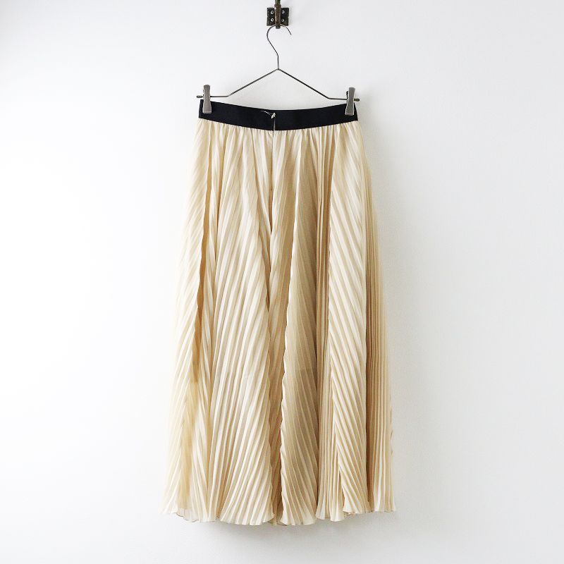 2025SS ヴェルメイユ パー イエナ VERMEIL par iena スパンボイルプリーツスカート 36 ベージュ┃ 2400014655476