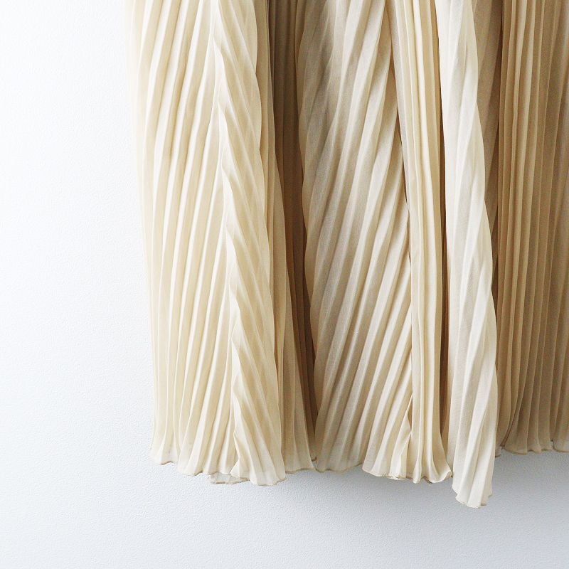 2025SS ヴェルメイユ パー イエナ VERMEIL par iena スパンボイルプリーツスカート 36 ベージュ┃ 2400014655476 GULLKHAN_COM