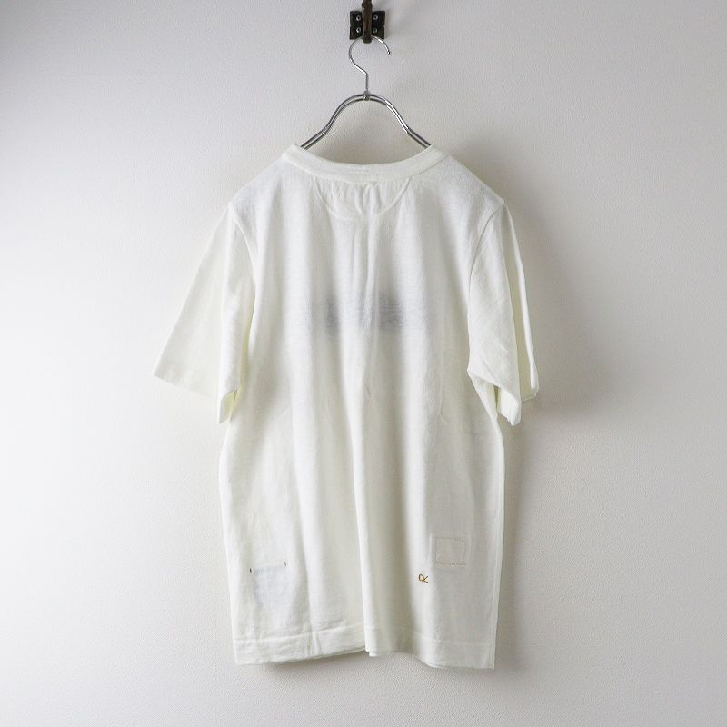 2025 SS フォーティーファイブアール 45 R ジャカードロゴの908ニットソーTシャツ 2｜ホワイト トップス インディゴ