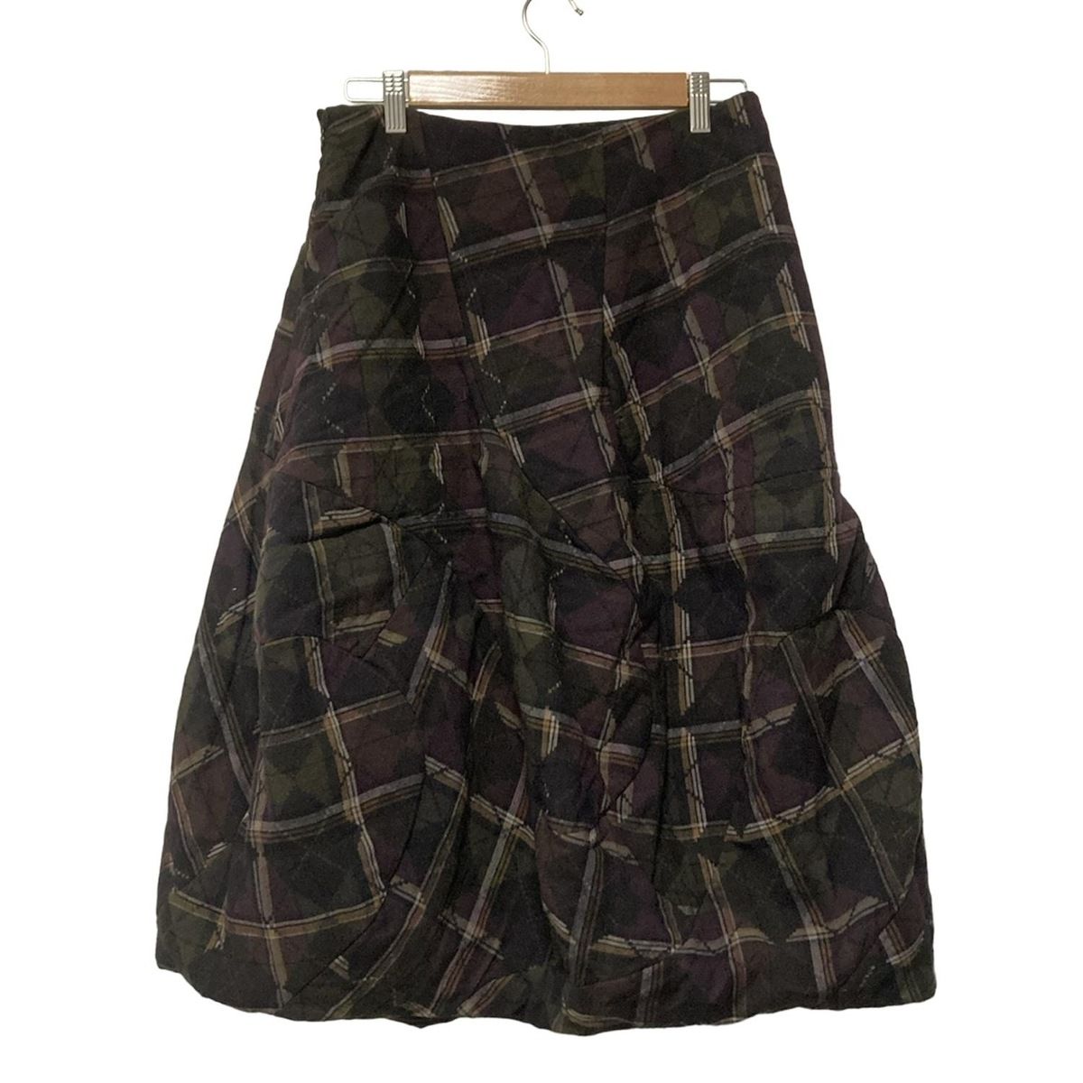 Rundholz ランドホルツ スカート サイズS レディース - ダークブラウン×黒×マルチ ひざ丈 チェック柄