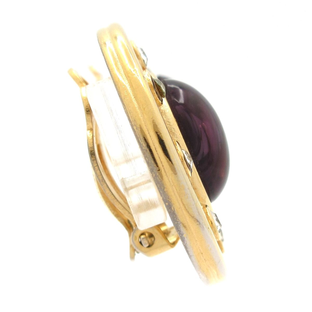 GIVENCHY ジバンシー イヤリング - ゴールド×パープル