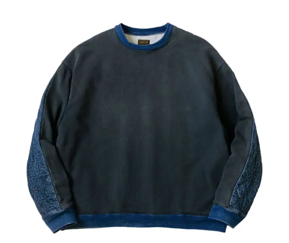 3 キャピタル フリース デニム キルティング スウェットシャツ