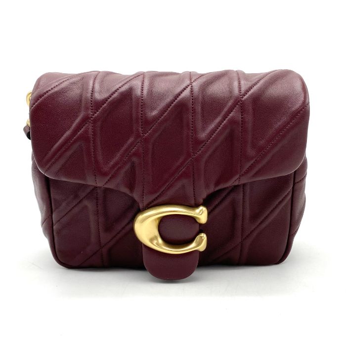 COACH コーチ タビー キルティング 2way レザー チェーン ハンド ショルダー バッグ eH1015A