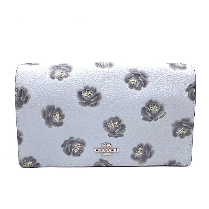 COACH コーチ ロゴ フラワー レザー ショルダー ウォレット eH 1018 A