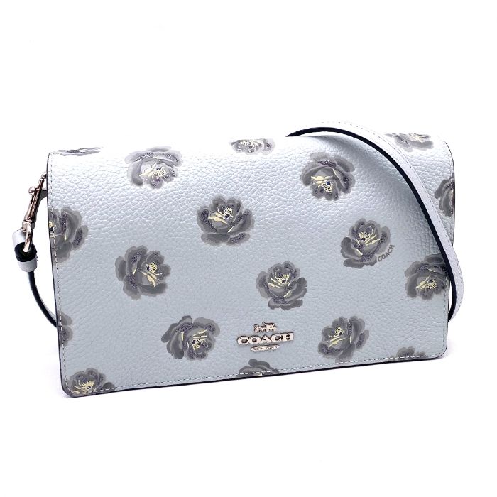 COACH コーチ ロゴ フラワー レザー ショルダー ウォレット eH1018A