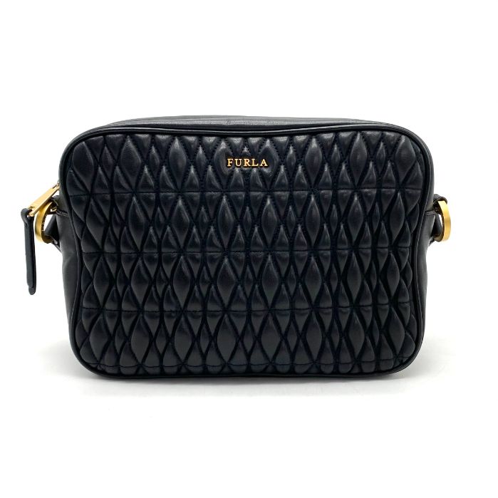 FURLA フルラ ロゴ キルティング 2way レザー チェーン ハンド ショルダー バッグ eH1020A