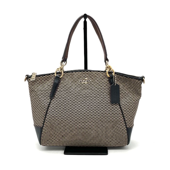 COACH コーチ ロゴ 2way キャンバス ハンド ショルダー バッグ eY1050N