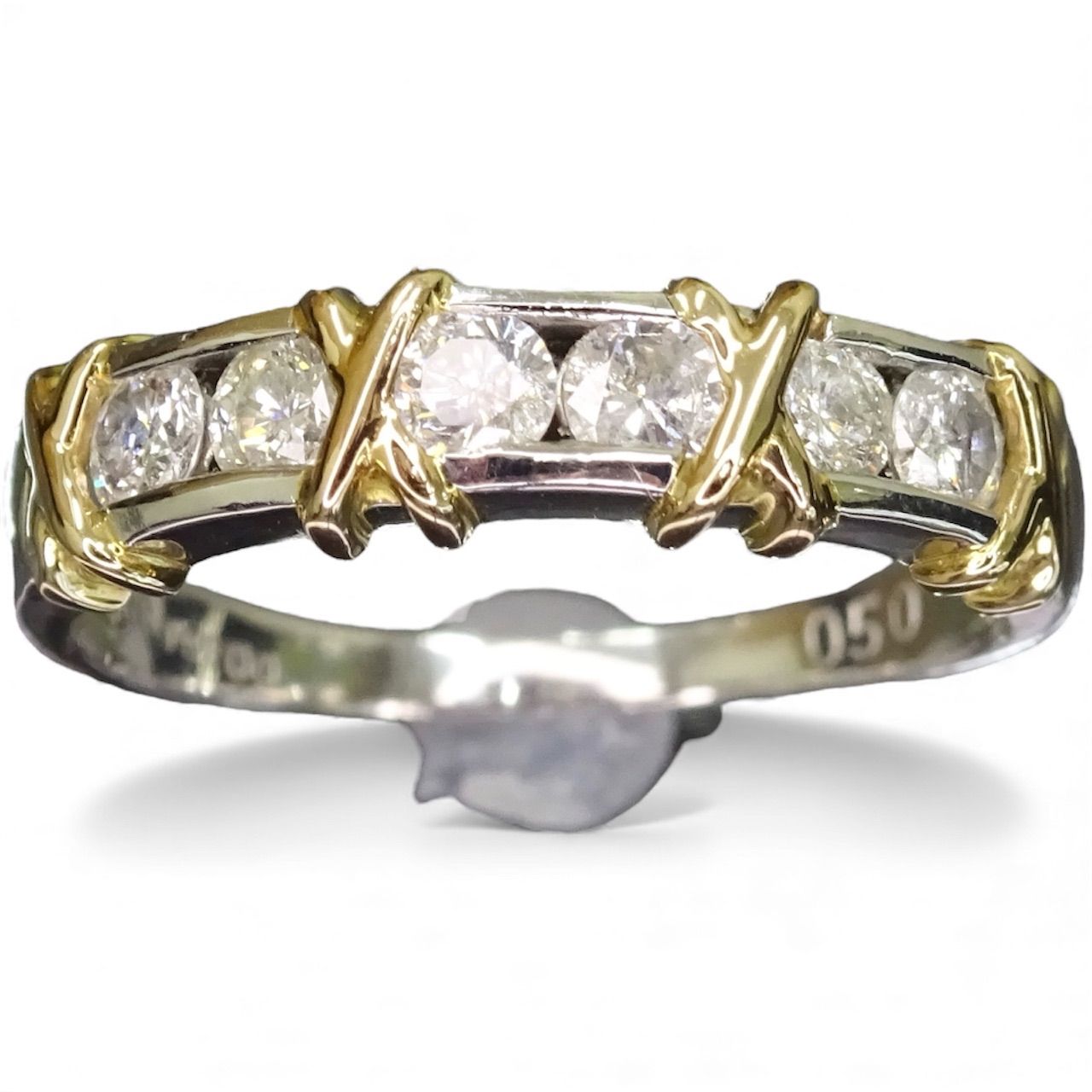 41550207mD0.68ctプラチナPt900/K18 9.1g17号 プラチナ ゴールド Pt900