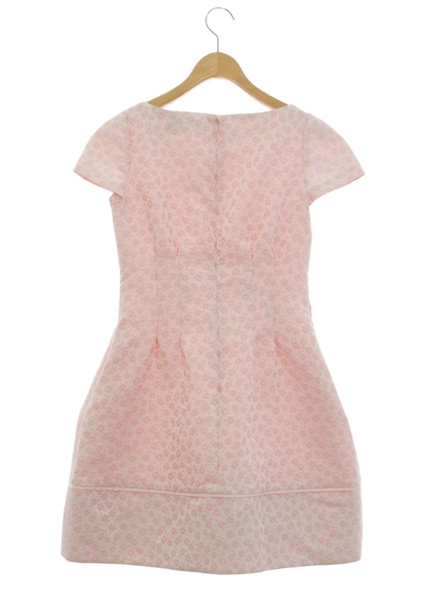 エムズグレイシー 011134 ワンピース 36 ピンク フラワーモチーフ エンボス リボン IT1NPWL6BVV6