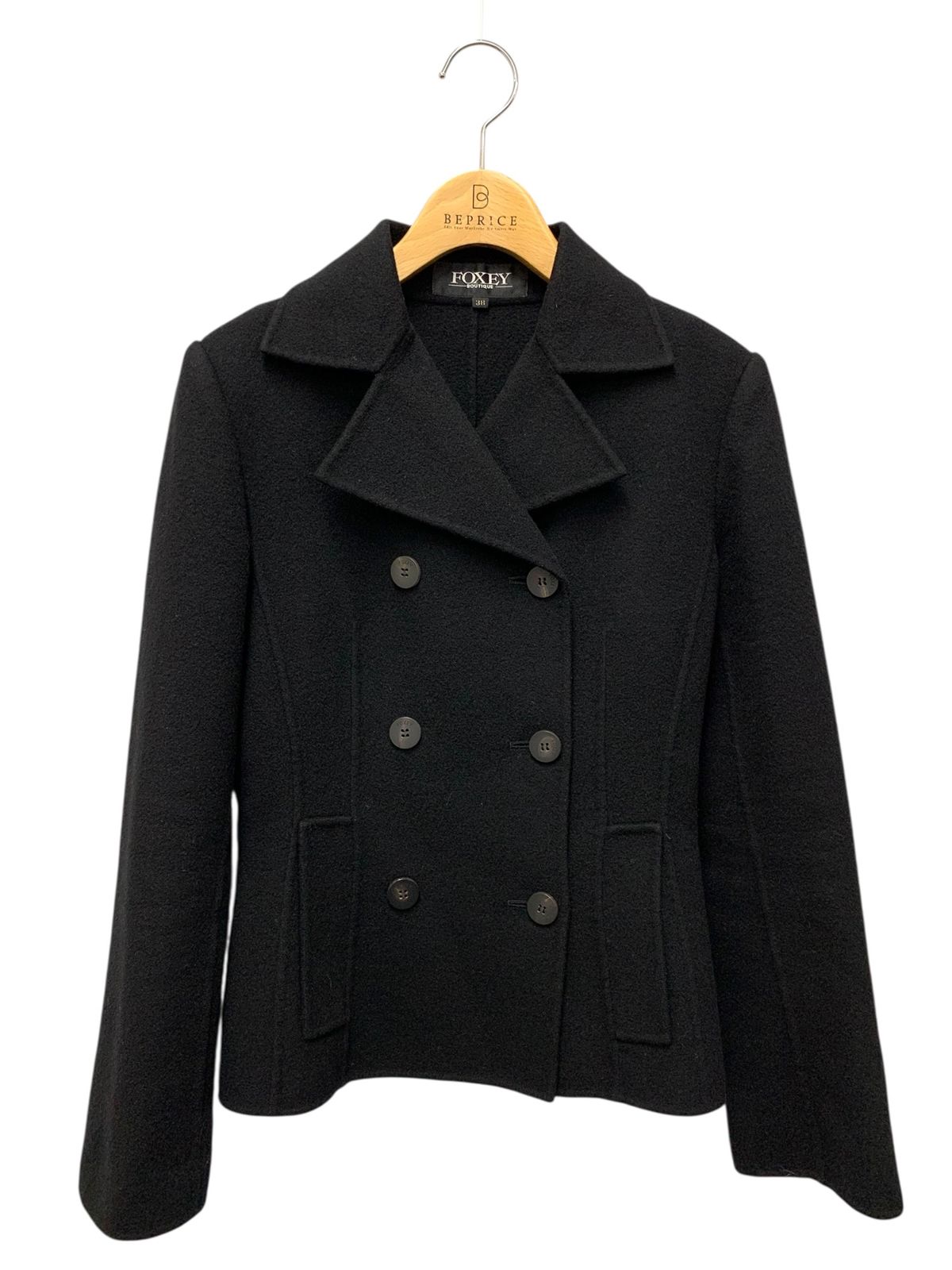 フォクシーブティック 19362 ショートコート 38 ブラック カシミヤ IT0GJ240DNNE