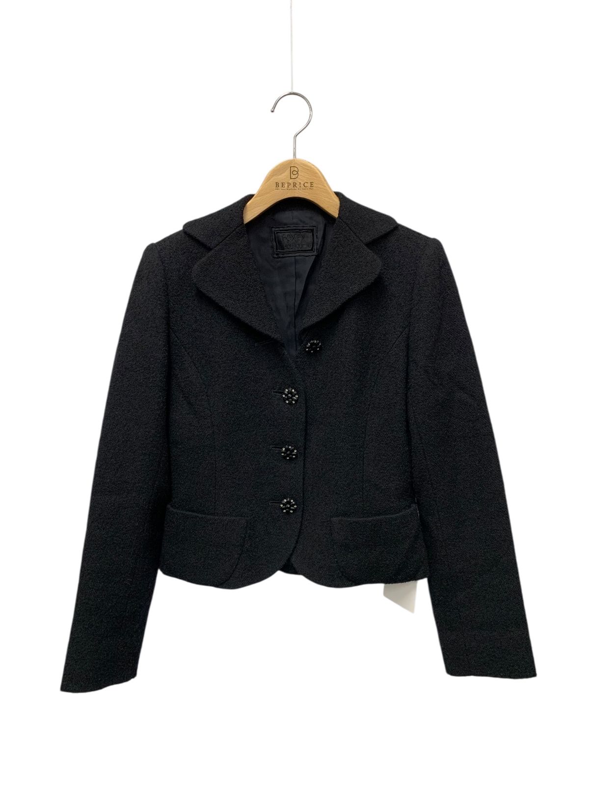フォクシーブティック Jewel Tweed 34572 ジャケット 38 ブラック ITLTEGEG7EBS