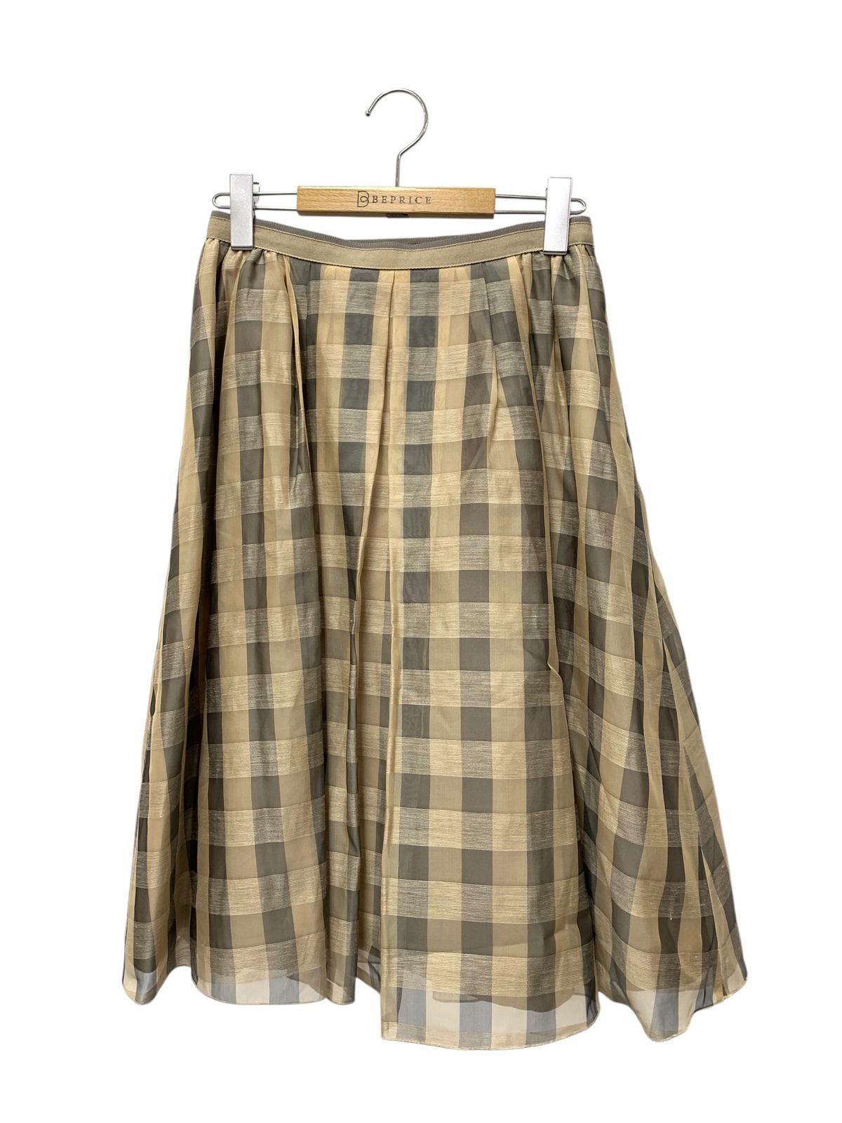 フォクシーブティック Skirt 39706 スカート 38 ベージュ ブロックチェック IT9570E0ZKV0