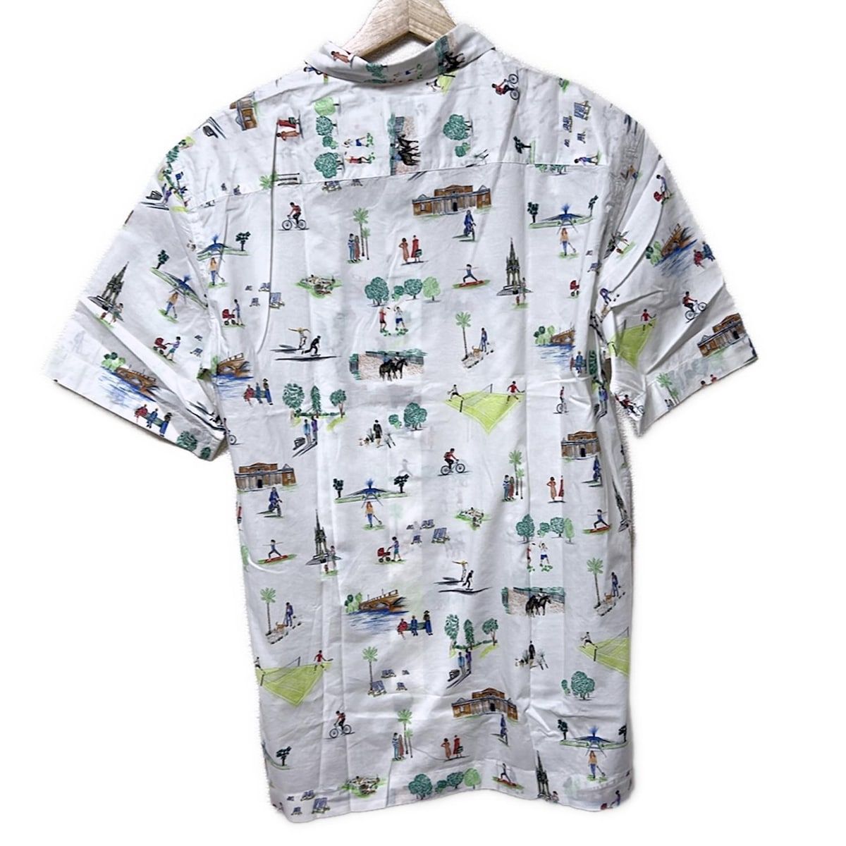 PaulSmith ポールスミス 半袖シャツ サイズL メンズ - 白×ライトグリーン×マルチ