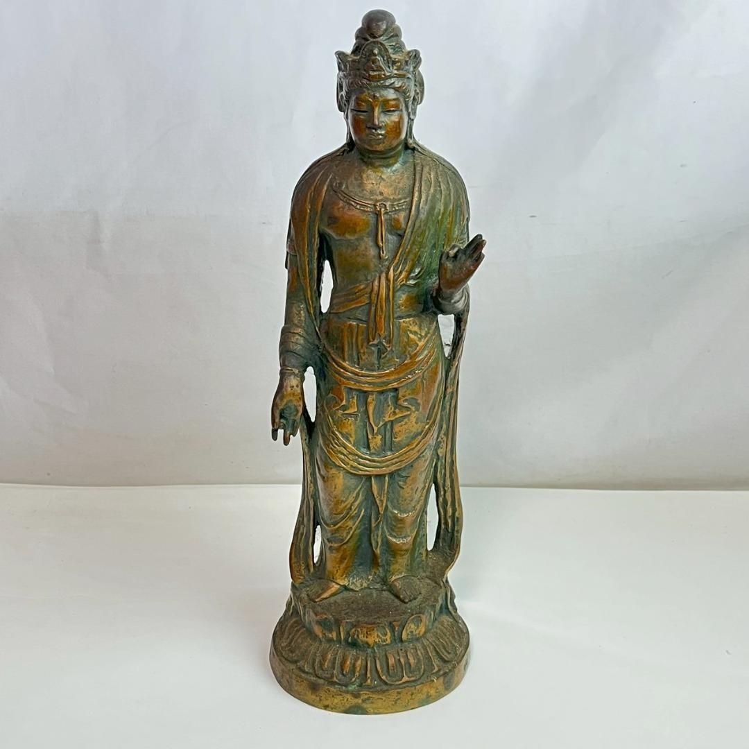 銅製 聖観世音菩薩 金青銅 仏像 約36cm 北村西望 観音菩薩 - メルカリ