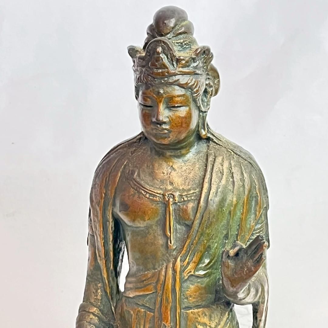 北村西望造 聖観音菩薩像 仏教美術 銅製 銅器　SX236 北村西望造 聖観音菩薩像 仏教美術 銅製 銅器 SX236 北村西望造 聖観音