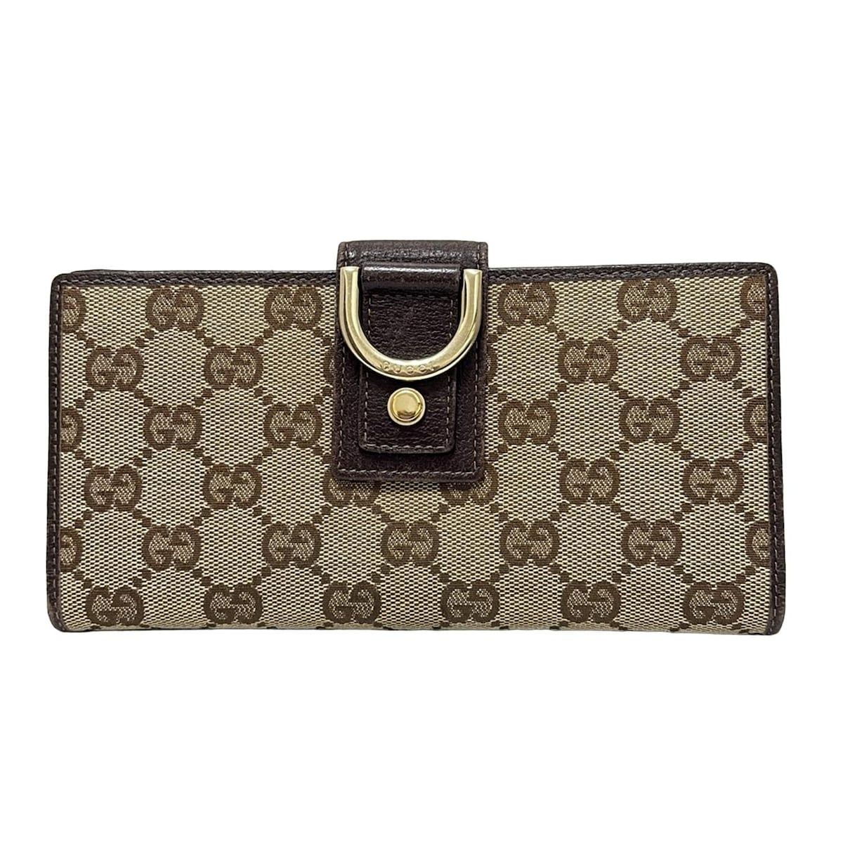 GUCCI グッチ 長財布 アビー GG柄 141412 ベージュ×ダークブラウン レザー
