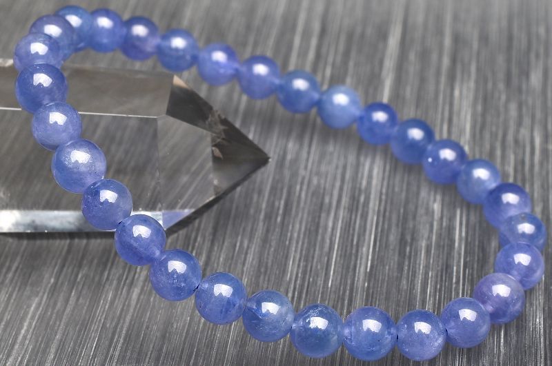 １点物 AAA 透明度抜群 タンザナイト 6mm ブレスレット パワーストーン 天然石 _U7814