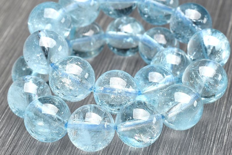 １点物 水のような透明感 ブルートパーズ 8.5mm ブレスレット パワーストーン 天然石 _U7792