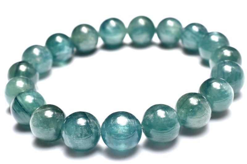１点物 人気 ブルーグリーンカイヤナイト 10.5mm ブレスレット パワーストーン 天然石 _MC254