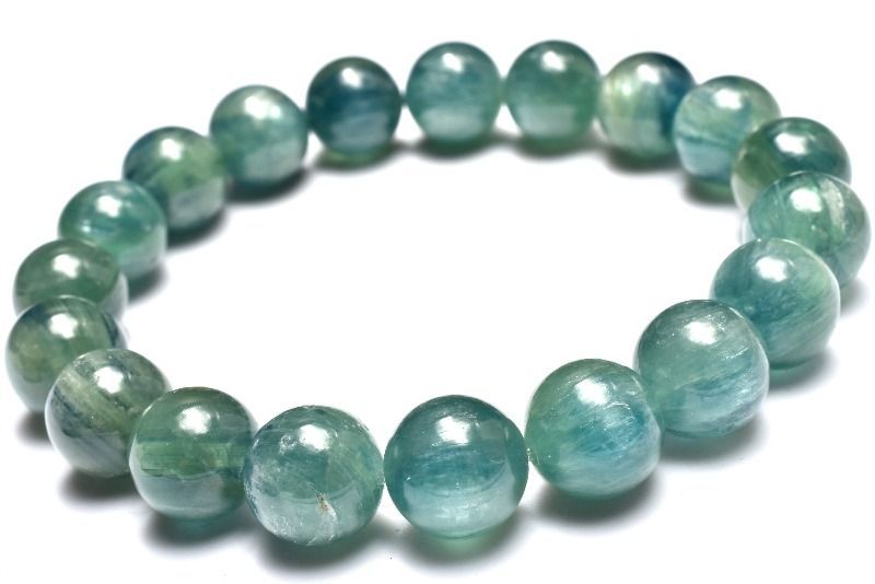 １点物 人気 ブルーグリーンカイヤナイト 10.5mm ブレスレット パワーストーン 天然石 _MC257