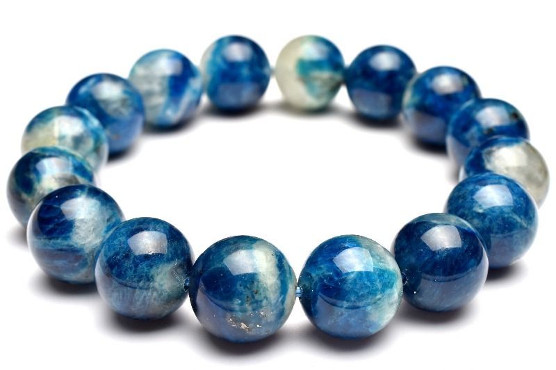 1点物 発光鉱物 ブルーハックマナイトシリカ 13mm ブレスレット パワーストーン 天然石 _MC158