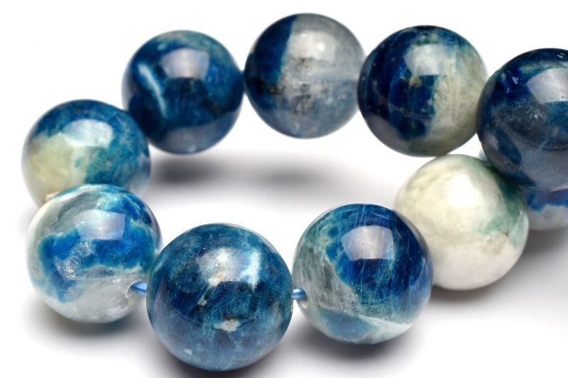 １点物 発光鉱物 ブルーハックマナイトシリカ 13.5mm ブレスレット パワーストーン 天然石 _MC159