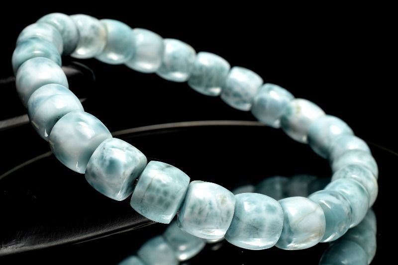 1点物 三大ヒーリング ラリマー 6.5x8mm チューブ ブレスレット パワーストーン 天然石 _MC332