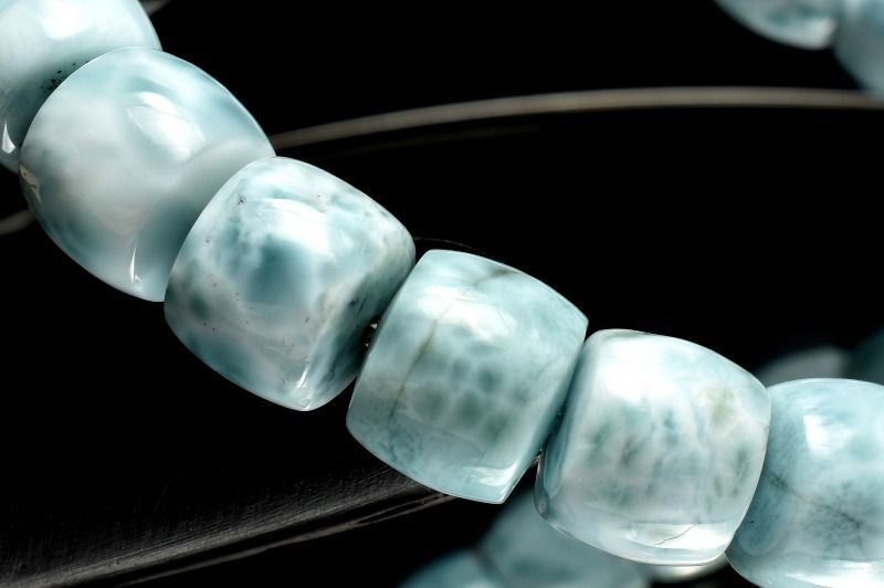 １点物 三大ヒーリング ラリマー 6.5x8mm チューブ ブレスレット パワーストーン 天然石 _MC332