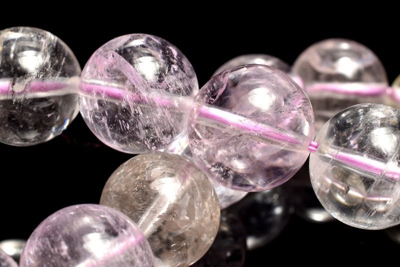 １点物 透明クリア 無垢 クンツァイト 12.5mm ブレスレット パワーストーン 天然石 _MC197 NEXPOTALLINN_EU