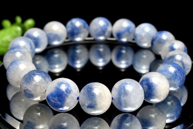１点物 濃いブルー デュモルチェライトインクォーツ 11 mm ブレスレット パワーストーン 天然石 _MC 238