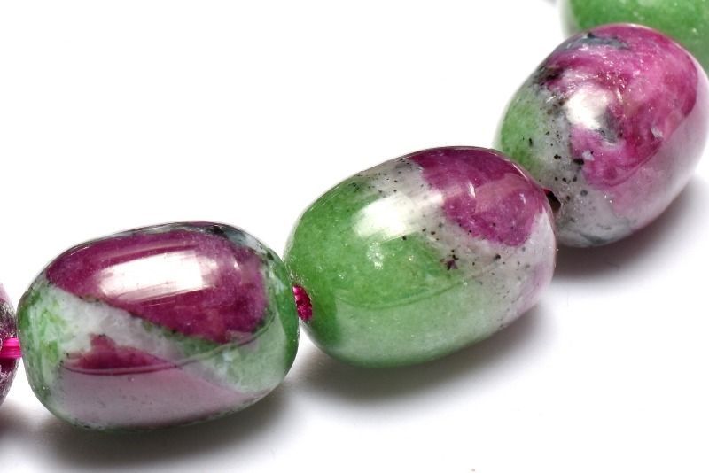 １点物 鮮やか ルビーたっぷり ルビーインゾイサイト 13.5x10mm チューブ ブレスレット パワーストーン 天然石 _MC242 NEXPOTALLINN_EU