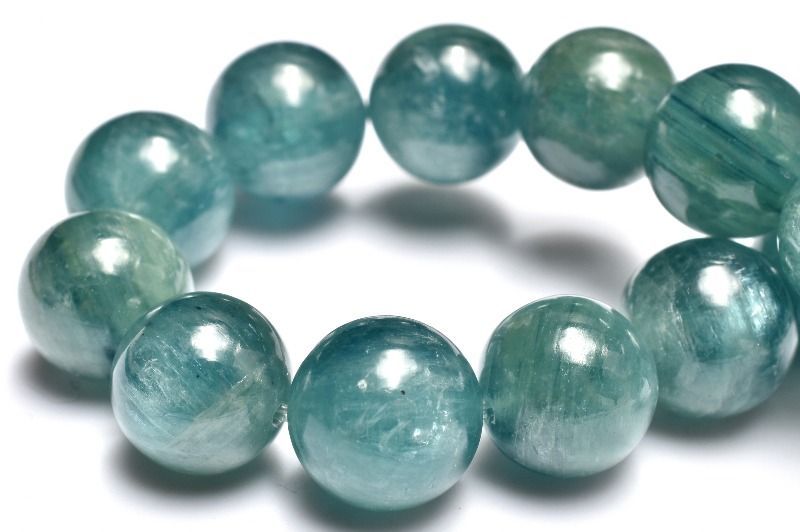 １点物 人気 ブルーグリーンカイヤナイト 10.5mm ブレスレット パワーストーン 天然石 _MC254