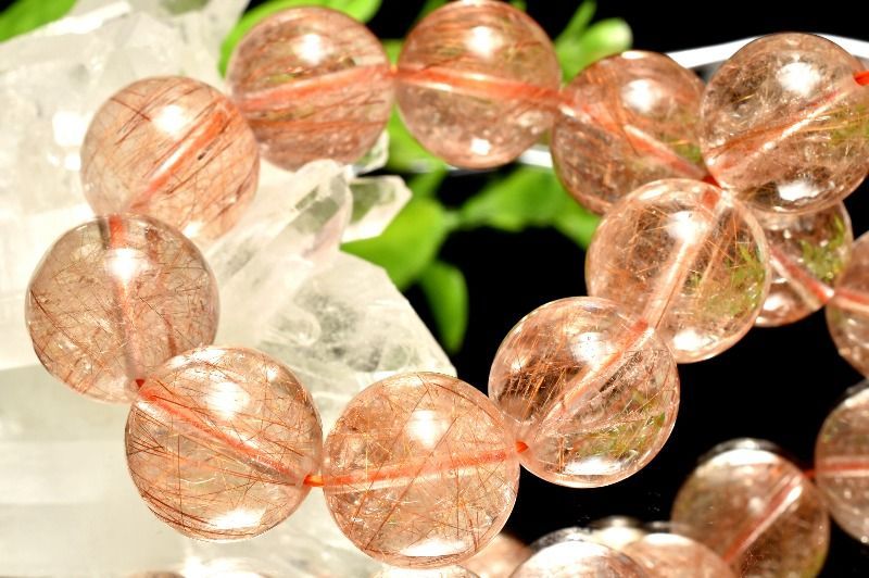 １点物 透明 内包美 ブロンズルチルクォーツ 14mm ブレスレット パワーストーン 天然石 _MC173 NEXPOTALLINN_EU