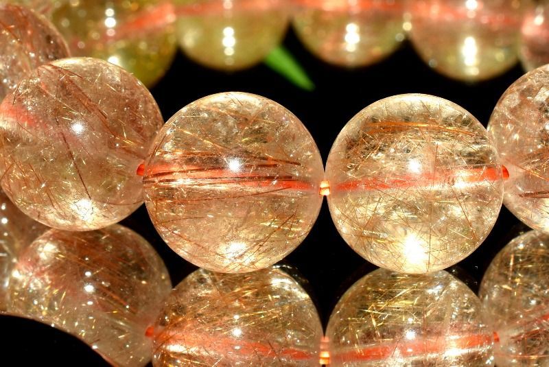 １点物 透明 内包美 ブロンズルチルクォーツ 14mm ブレスレット パワーストーン 天然石 _MC173