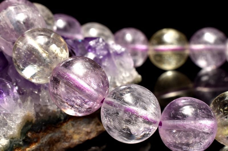 １点物 AA 透明無垢 キャッツアイ クンツァイト 11mm ブレスレット パワーストーン 天然石 _MC383