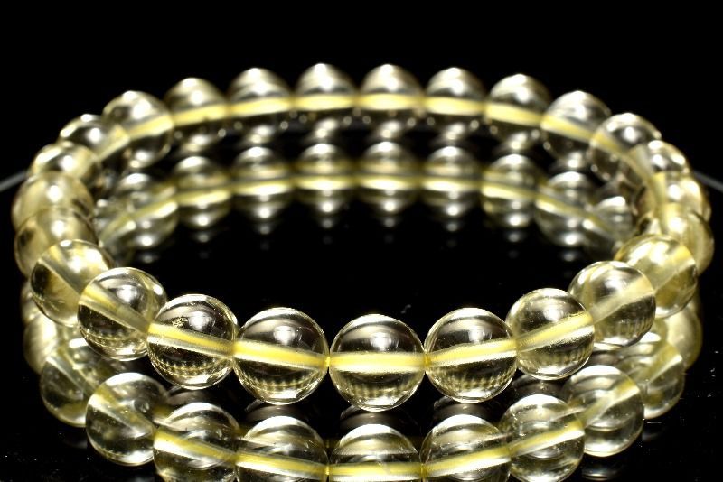 １点物 AAA透明 リビアの宝石 リビアングラス 7.5mm ブレスレット パワーストーン 天然石 _MC389