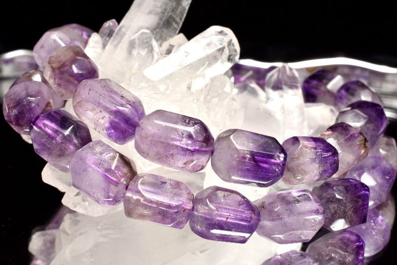 希少形状 スーパーセブンアメジスト 13-18x10-11mm 原石ラフカット