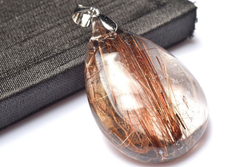 １点物 シルバー925 高発色 ブロンズルチルクォーツ 32x24mm ドロップ ペンダントトップ パワーストーン 天然石 _PC6720 TALLINNNEXPO_COM